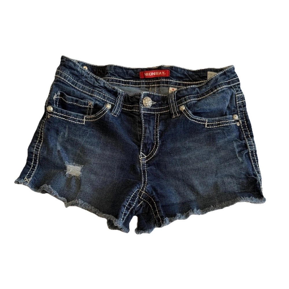 Unionbay Micro Shorts Juniors 5 Cutoff Distressed Low Rise Festival Embroidered